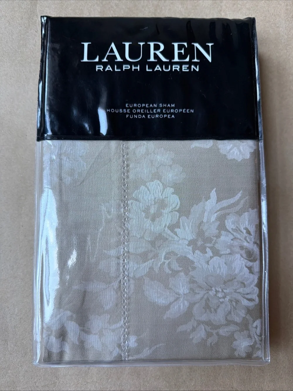 Ralph Lauren EURO Pillow Sham MYA Pearl 26  x 26 Cotton New SHIP FREE